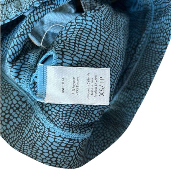L*Space Active Womens XS Do The Twist Sports Bra Teal Blue Croc Print Padded New - Picture 6 of 9